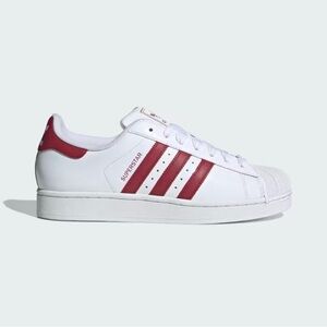 Adidas White and Burgundy Striped Sneakers